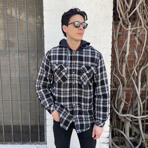 Men’s legendary outfitters plaid button up jacket Sherpa sz large